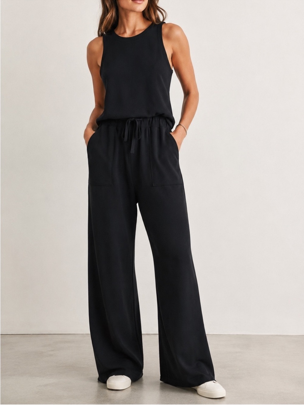 Spanx AirEssentials French Rib Jumpsuit in Black M